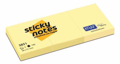 Post-it 653-Yapışkanlı Not Kağıdı 38 mm X 51 mm Sarı - 1