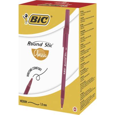 Bic Round Stic Tükenmez Kalem (Kırmızı) 60`lı - 1