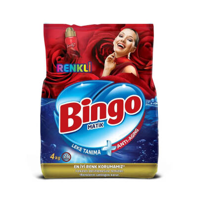 Bingo Matik Renkli Toz Çamaşır Deterjanı 4 Kg - 1