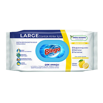 Bingo Yüzey Temizleyici Mendil Limon 50′li - 1