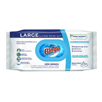 Bingo Yüzey Temizleyici Mendil Beyaz Sabunlu 96'lı - 1