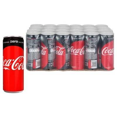 Coca Cola Zero Sugar Kutu 250 ml 24`lü - 1