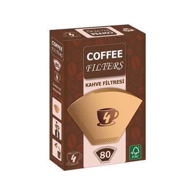 Coffee Filters Filtre Kahve Kağıdı Brown (4) 80`li - 1