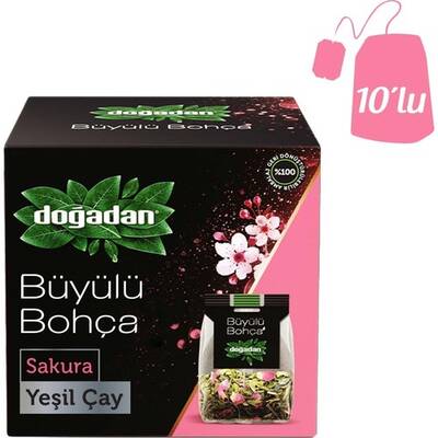 Doğadan Büyülü Bohça Yeşil Çay Sakura 10`lu - 1