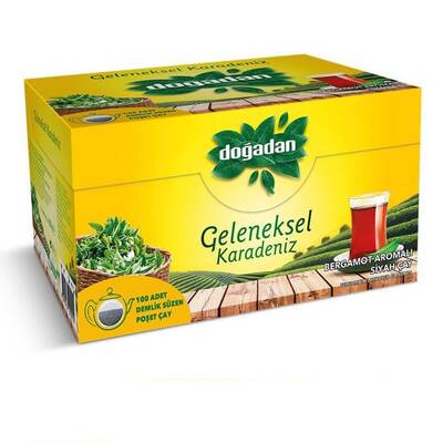 Doğadan Geleneksel Karadeniz Demlik Poşet Çay 100`lü 320 gr - 1