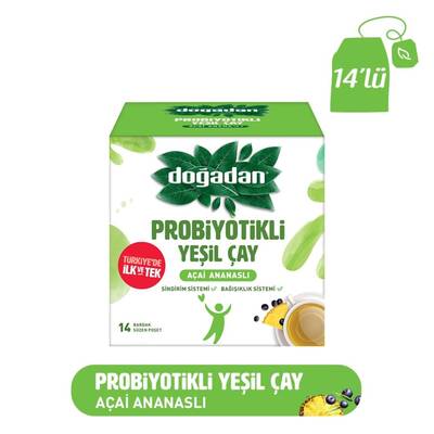 Doğadan Probiyotik Açai Ananaslı Yeşil Çay 14`lü - 1