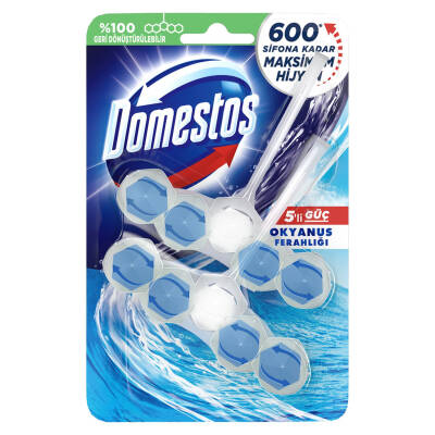 Domestos Wc Blok Tuvalet Bloğu Okyanus Ferahlığı 5'li Güç 2 x 55 G - 1