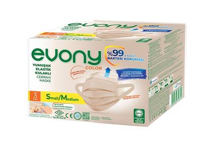 Evony Color S/M Bej Cerrahi Maske 50`li - 1