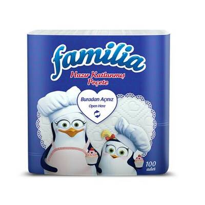 Familia 1/8 Katlama Peçete 100`lü 24 Paket - 1