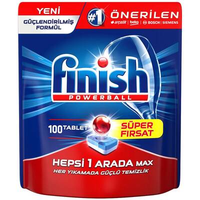 Finish Powerball Bulaşık Makinesi Tableti 100`lü Paket Hepsi 1 Arada - 1