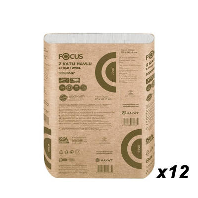 Focus Gold Z Katlı Havlu 200'lü 12 Paket - 1