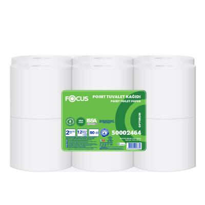Focus Optimum İçten Çekmeli Tuvalet Kağıdı - Çift Katlı - 80 metre - 12`li Rulo - 1