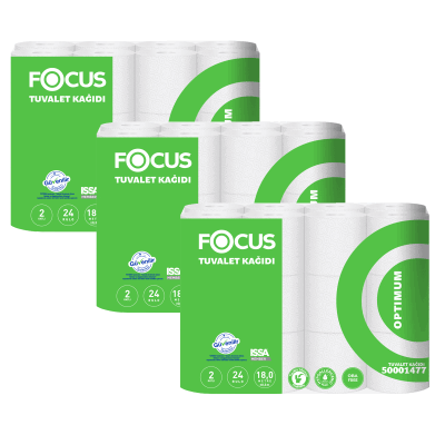 Focus Optimum Tuvalet Kağıdı - Çift Katlı - 150 Yaprak - 72`li Rulo - 1