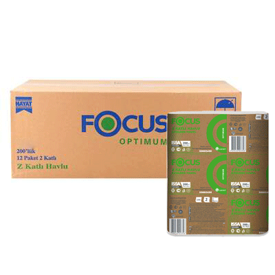 Focus Optimum Z Katlı Havlu 22,5 x 20Cm 200'lü 12 Paket - 1
