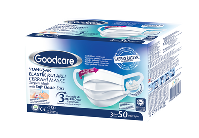 Goodcare Elastik Kulaklı Cerrahi Maske 50`li TSE Belgeli - 1