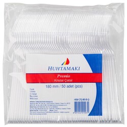 Huhtamaki Premio Plastik Çatal Şeffaf 50`li - 2