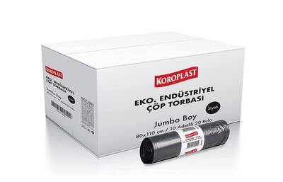 Koroplast Eko End. Jumbo Siyah Çöp Torbası 80x110 cm 200`lü - 1