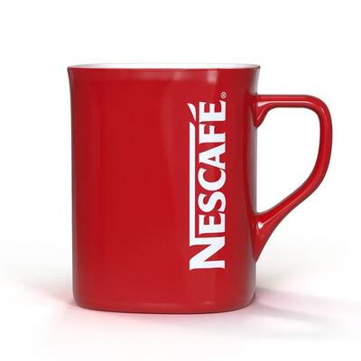 NESCAFE PORSELEN KIRMIZI KUPA - 1