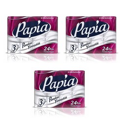 Papia Tuvalet Kağıdı - 3 Katlı - 150 Yaprak - 72`li Rulo - 1