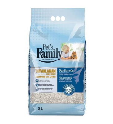 Pets Family Parfümsüz Kalın Kedi Kumu 5 Lt - 1