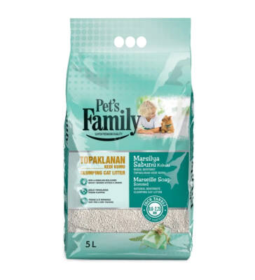 Pets Family Marsilya Sabunu İnce Kedi Kumu 5 Lt - 1