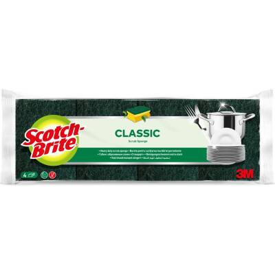 Scotch Brite Bulaşık Süngeri Yeşil Klasik Tırnak Koruyuculu 4'lü - 1