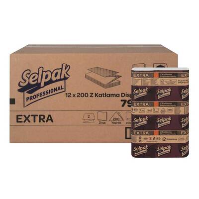 Selpak Professional Extra Z Katlı Dispenser Havlu 200 12'li - 1