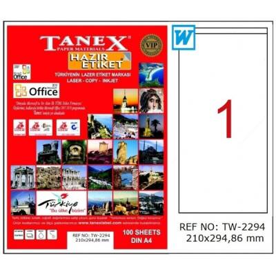 Tanex Laser Etiket TW-2294 210X294.86 MM 1 100`lü - 1