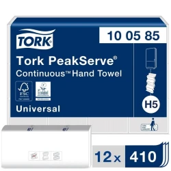 Tork Peakserve Kağıt Havlu - Tek Katlı - 410 Yaprak - 21 Paket - 20,1cm x 22,5cm - 1