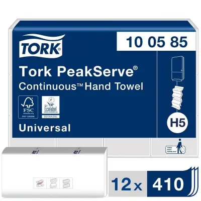 Tork Peakserve Kağıt Havlu - Tek Katlı - 410 Yaprak - 21 Paket - 20,1cm x 22,5cm - 1