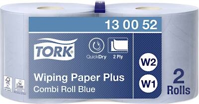 Tork Wiping Paper Plus Blue 2'li - 1