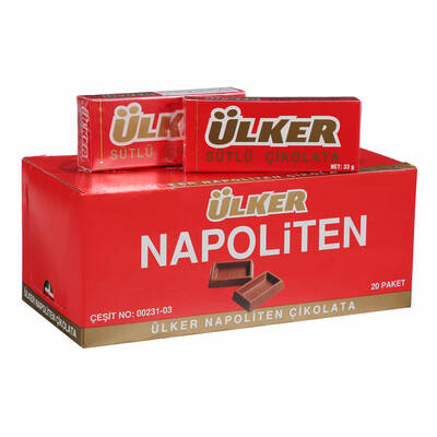 Ülker Napoliten Çikolata Sütlü 33 Gr 20`li - 1