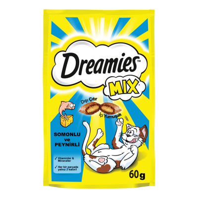 Dreamies Somonlu ve Peynirli Kedi Ödül Maması 60 G - 1